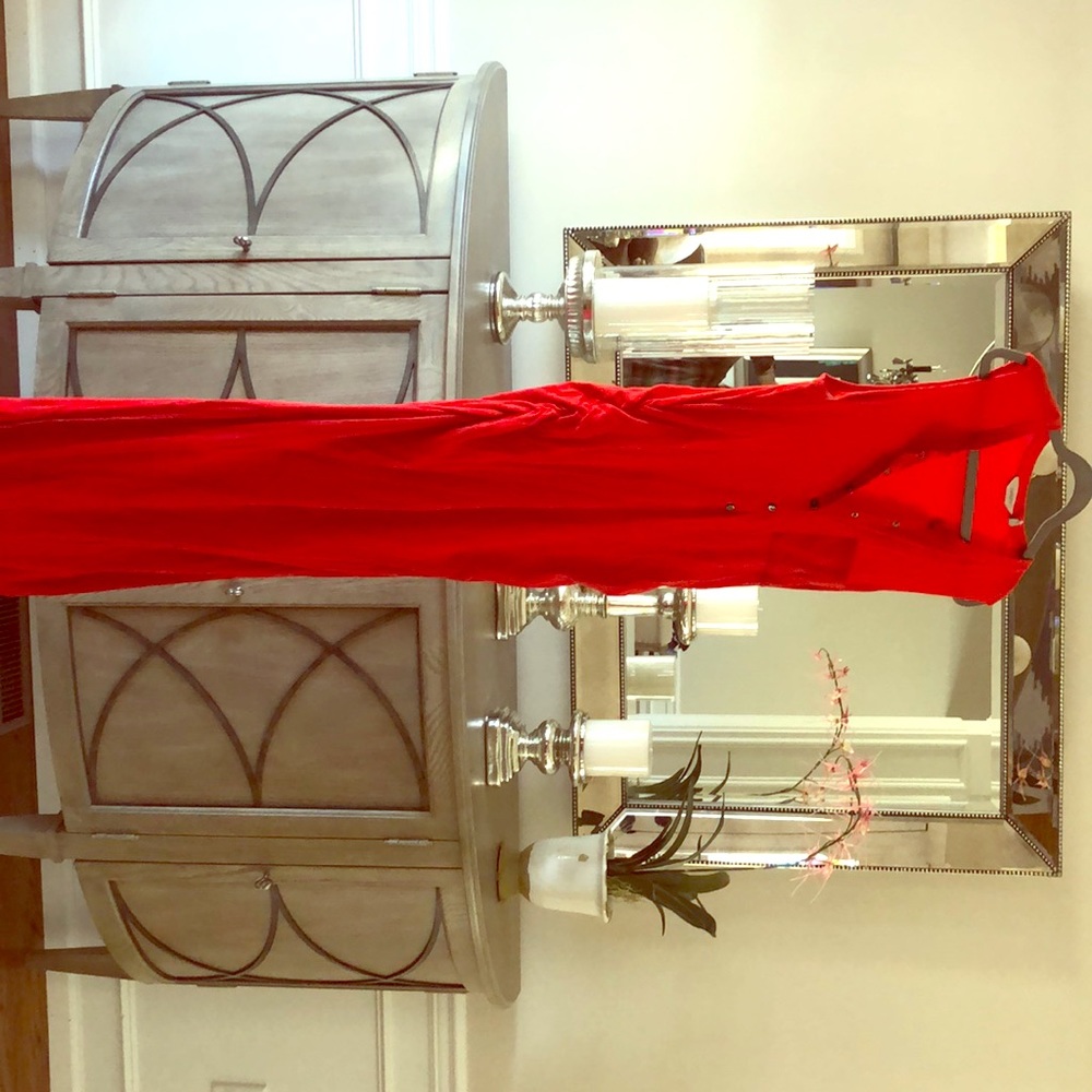 ATHLETA -RED cap sleeve maxi dress